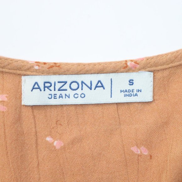 Arizona Jean Co Womens Small Smocked Waist Floral Crop Top Shirt - Picture 5 of 5